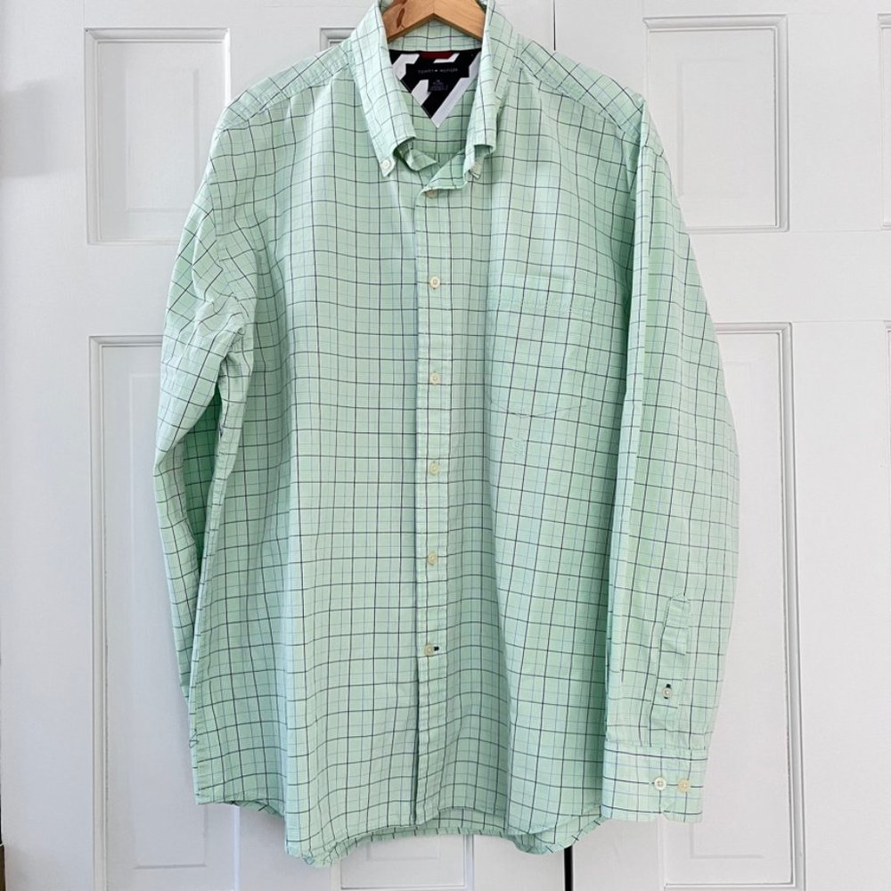 Tommy Hilfiger button-front | mint green check